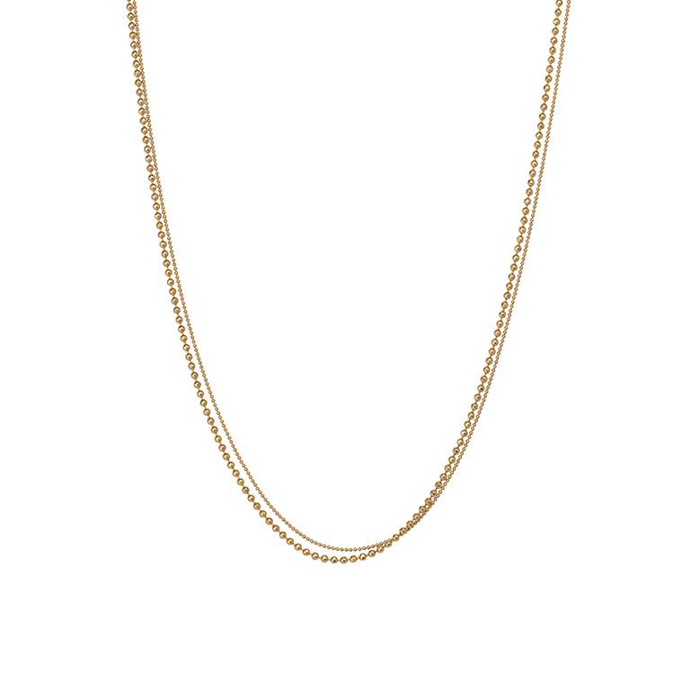 Sence Copenhagen Essentials Hippie Bracelet / Necklace Double Ball Chains Matt Gold Plated