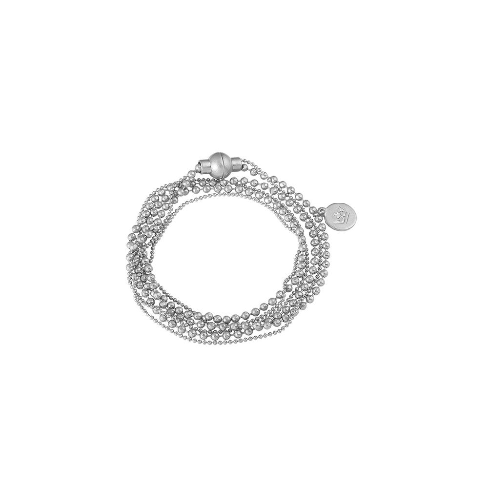 sence copenhagen Essentials Hippie bracelet / necklace double ball chains matt silver plated
