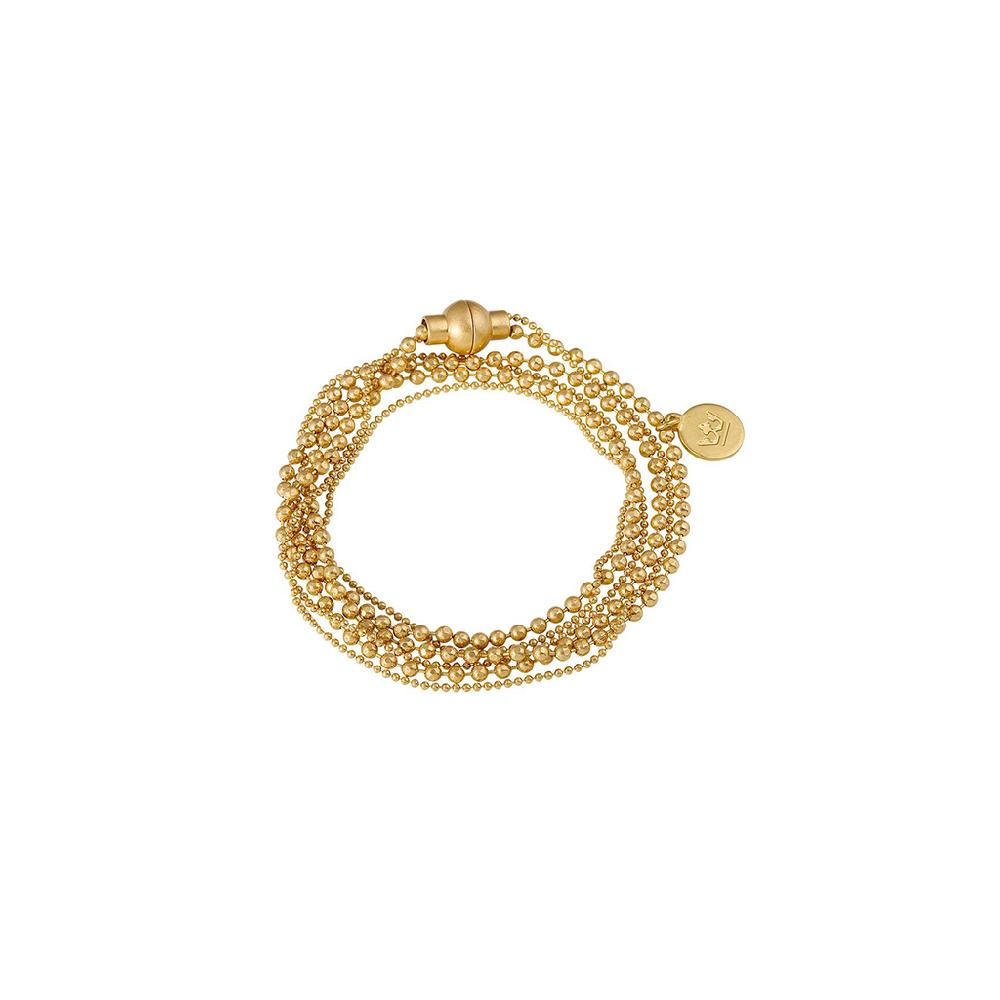 sence copenhagen Essentials Hippie bracelet / necklace double ball chains matt gold plated
