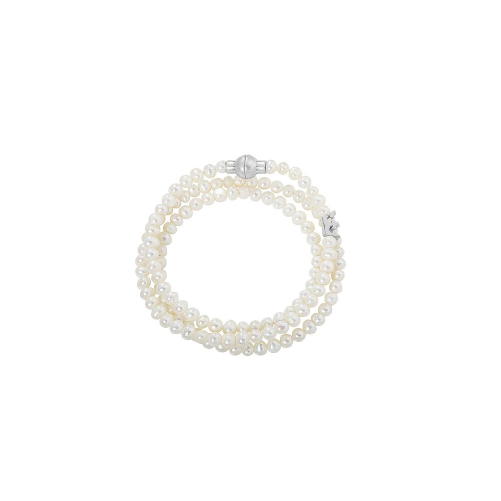 sence copenhagen Essentials Hippie bracelet / necklace Freshwater Pearls matt silver plated