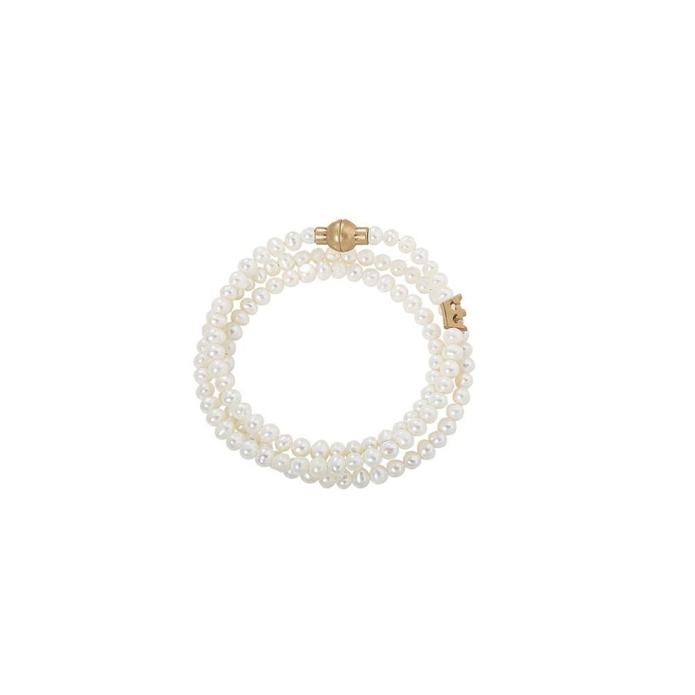 sence copenhagen Essentials Hippie bracelet / necklace Freshwater Pearls matt gold plated