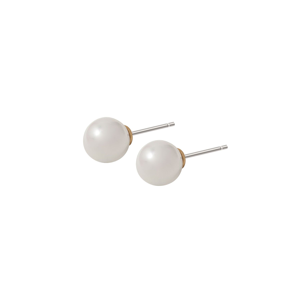 Sence Copenhagen Essentials Joy Ear Studs Mother Of Pearl Matt Gold Plated
