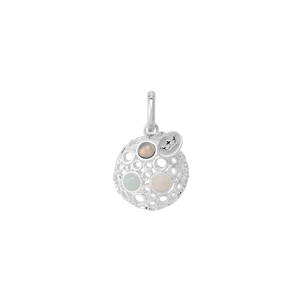sence copenhagen Essentials multi-stone Charms - matt silver plated