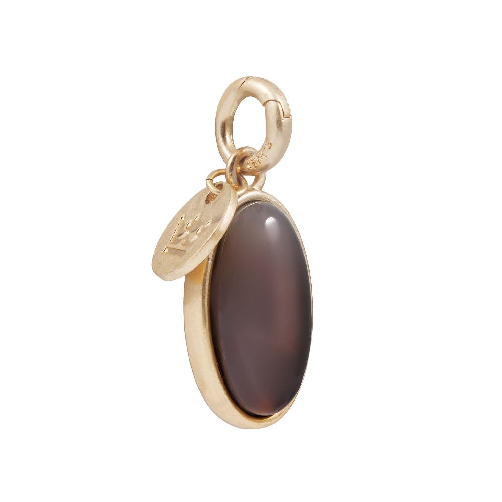sence copenhagen Essentials Oval Charm Grey Agate matt gold