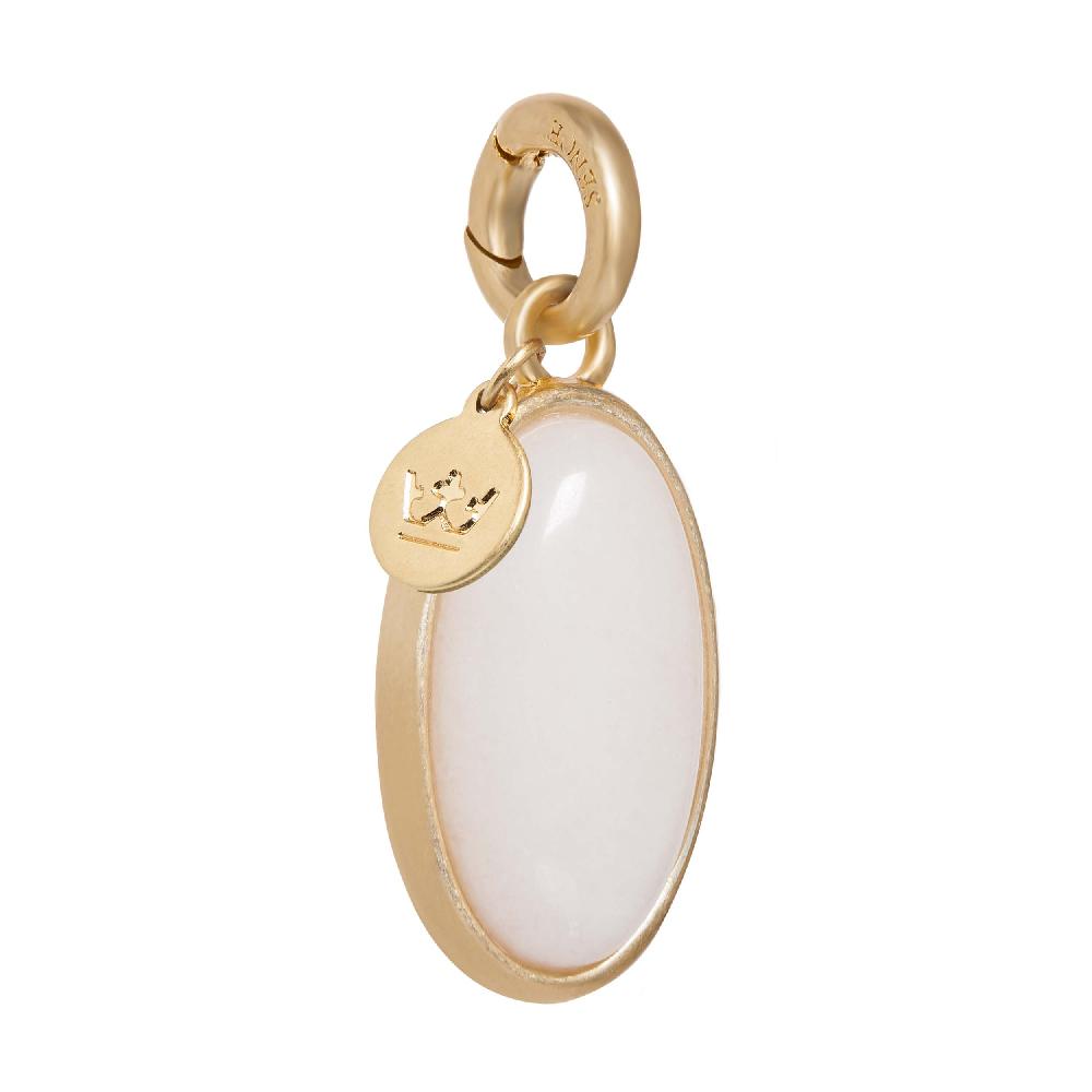 sence copenhagen Essentials Oval Charml White Jade matt gold