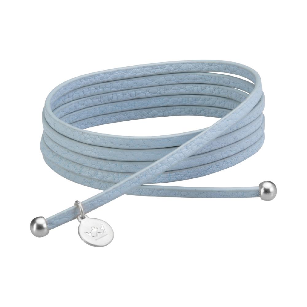 sence copenhagen Essentials strap necklace / bracelet soft blue leather matt silver plated