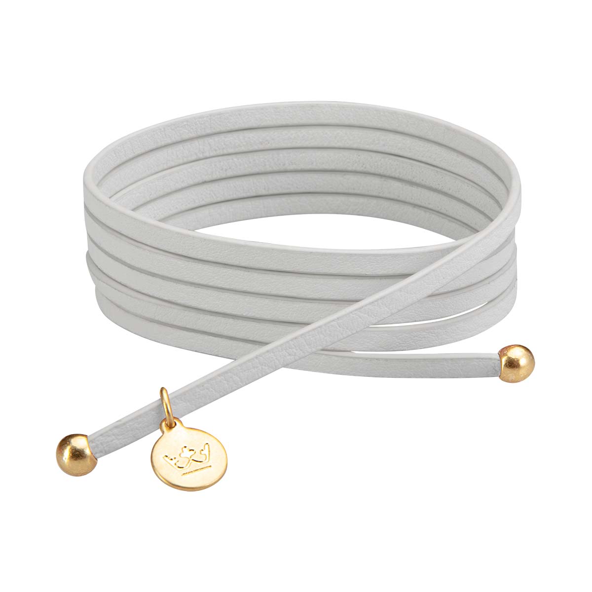 sence copenhagen Essentials strap necklace / bracelet soft white leather matt gold plated