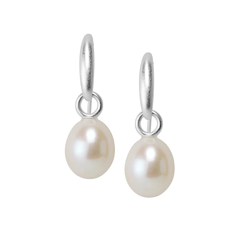 sence copenhagen Essentials Sunset earrings with pearls matt silver plated