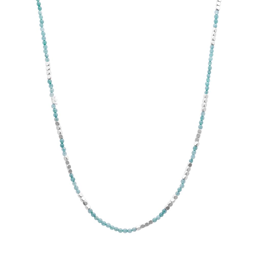 sence copenhagen Gemstone Addict Necklace / Wrapped bracelet - Aquamarine matt silver plated - 92 CM sence copenhagen Gemstone Addict Necklace / Wrapped bracelet - Aquamarine matt silver plated - 92 CM
