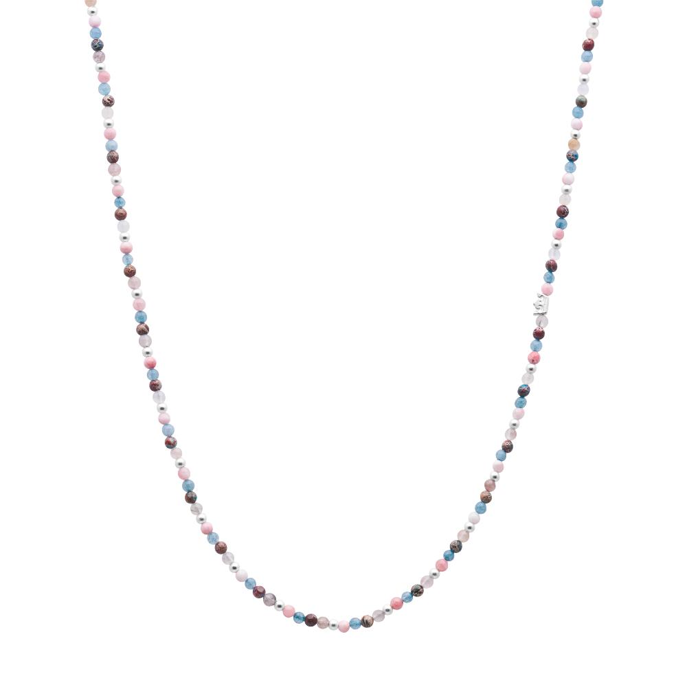 sence copenhagen Gemstone Addict Necklace / Wrapped bracelet - Pastel multi matt silver plated - 92 CM sence copenhagen Gemstone Addict Necklace / Wrapped bracelet - Pastel multi matt silver plated - 92 CM