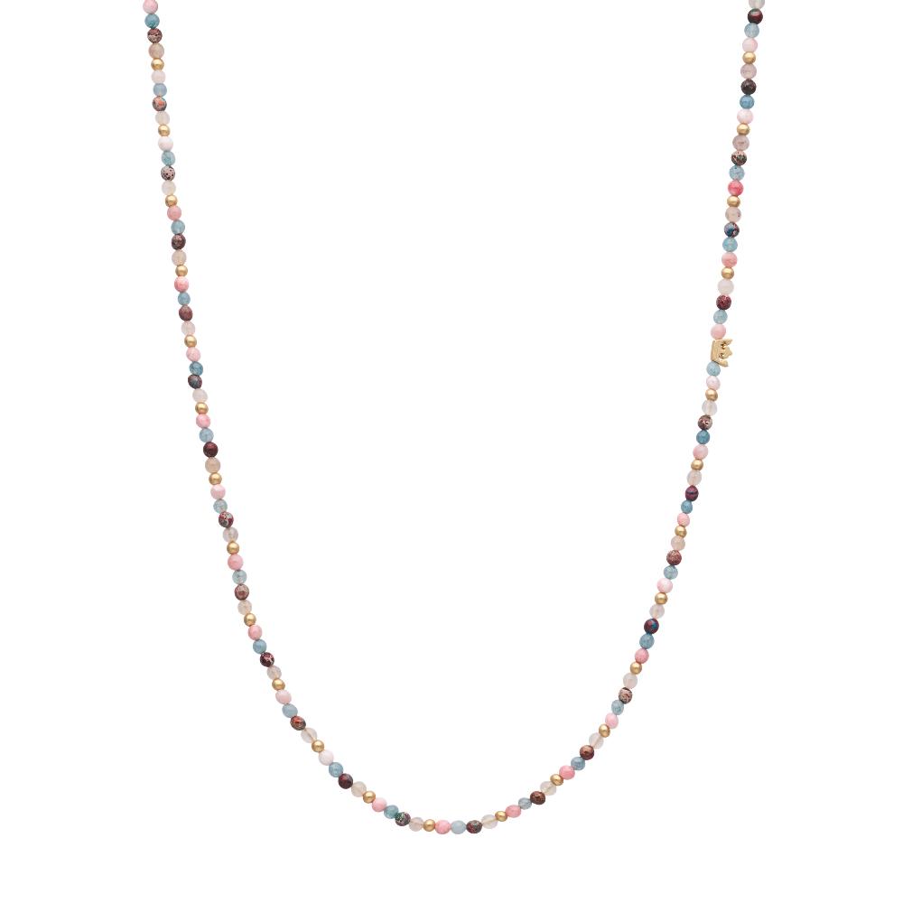 sence copenhagen Gemstone Addict Necklace / Wrapped bracelet - Pastel multi matt gold plated - 92 CM sence copenhagen Gemstone Addict Necklace / Wrapped bracelet - Pastel multi matt gold plated - 92 CM