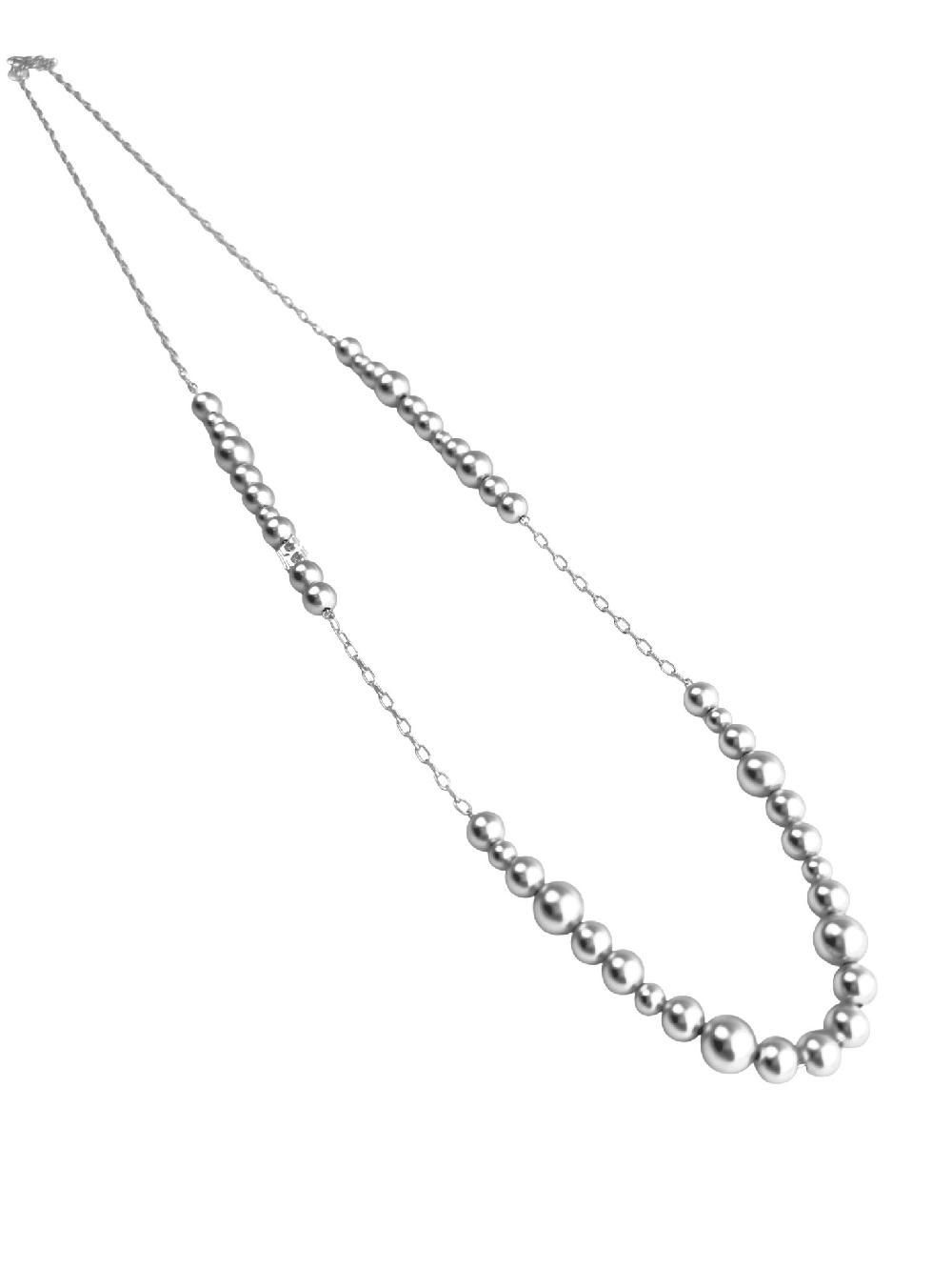 sence copenhagen Long Dotti necklace / wrapped bracelet matt silver plated