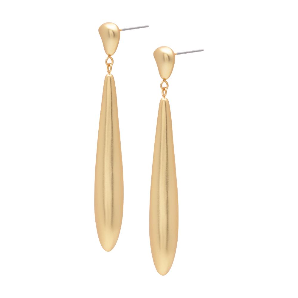 sence copenhagen Long Soft Line Mara earrings matt gold plated