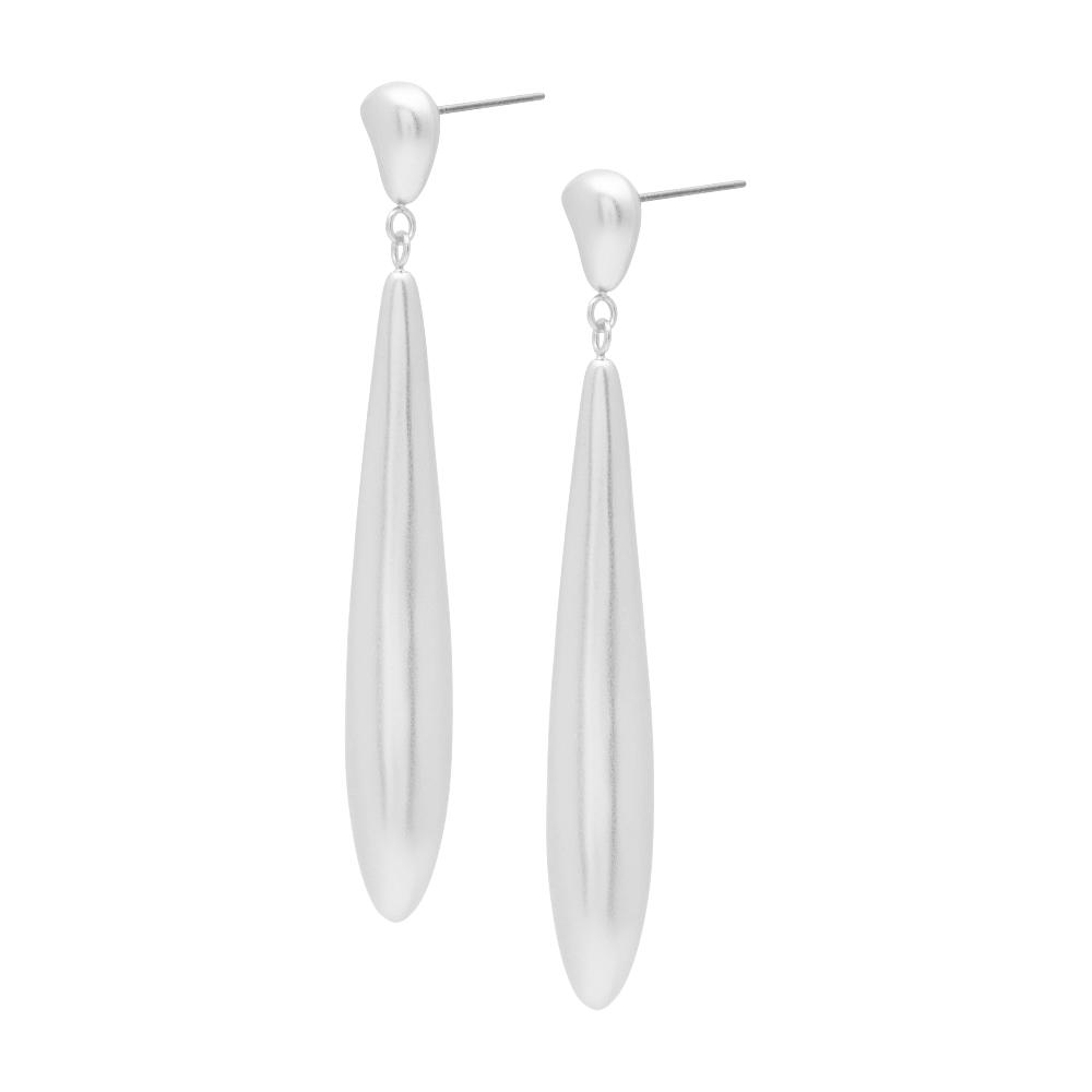 sence copenhagen Long Soft Line Mara earrings matt silver plated