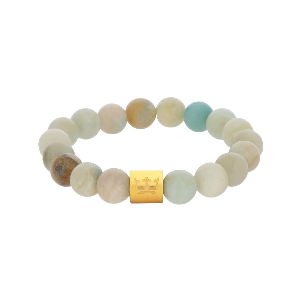 sence copenhagen Natural gems bracelet amazonite matt gold
