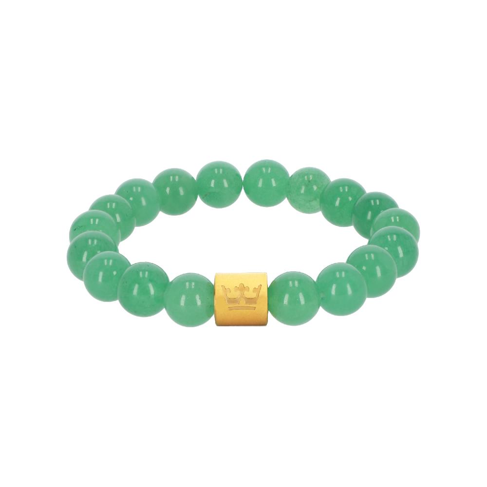 sence copenhagen Natural gems bracelet green aventurine matt gold