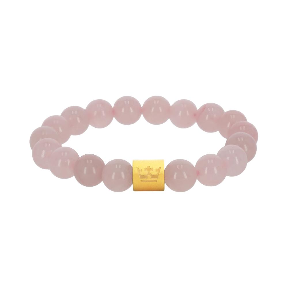 sence copenhagen Natural gems bracelet rose quartz matt gold