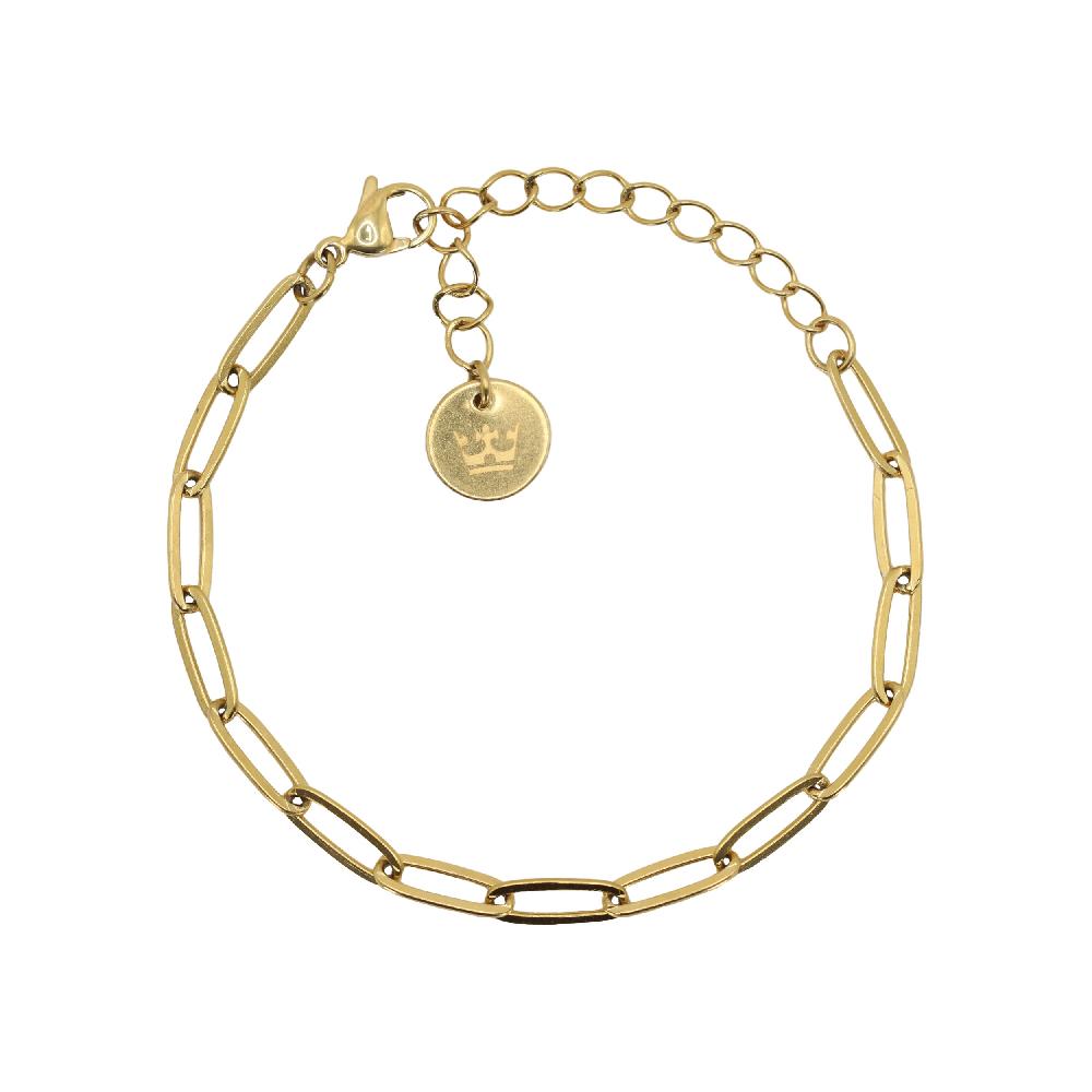 sence copenhagen Oval paper clip bracelet shiny gold