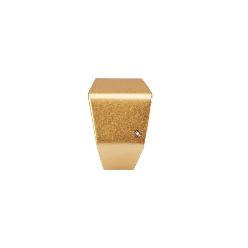 Sence Copenhagen Ring Shadow Cigar Matt Gold Plated Mini Crystal Pentagonal 7 (54/55)