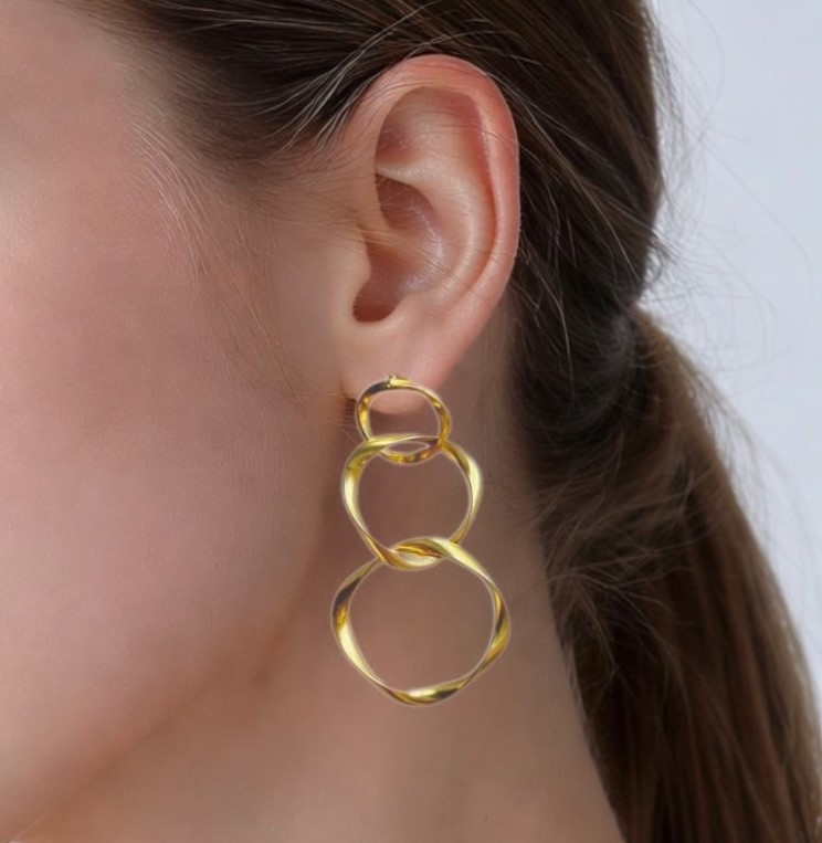 Sence Copenhagen Diva Earrings - Matt Gold Plated
