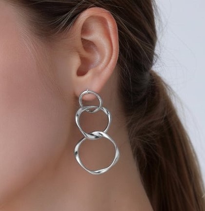 Sence Copenhagen Diva Earrings - Matt Silver Plated
