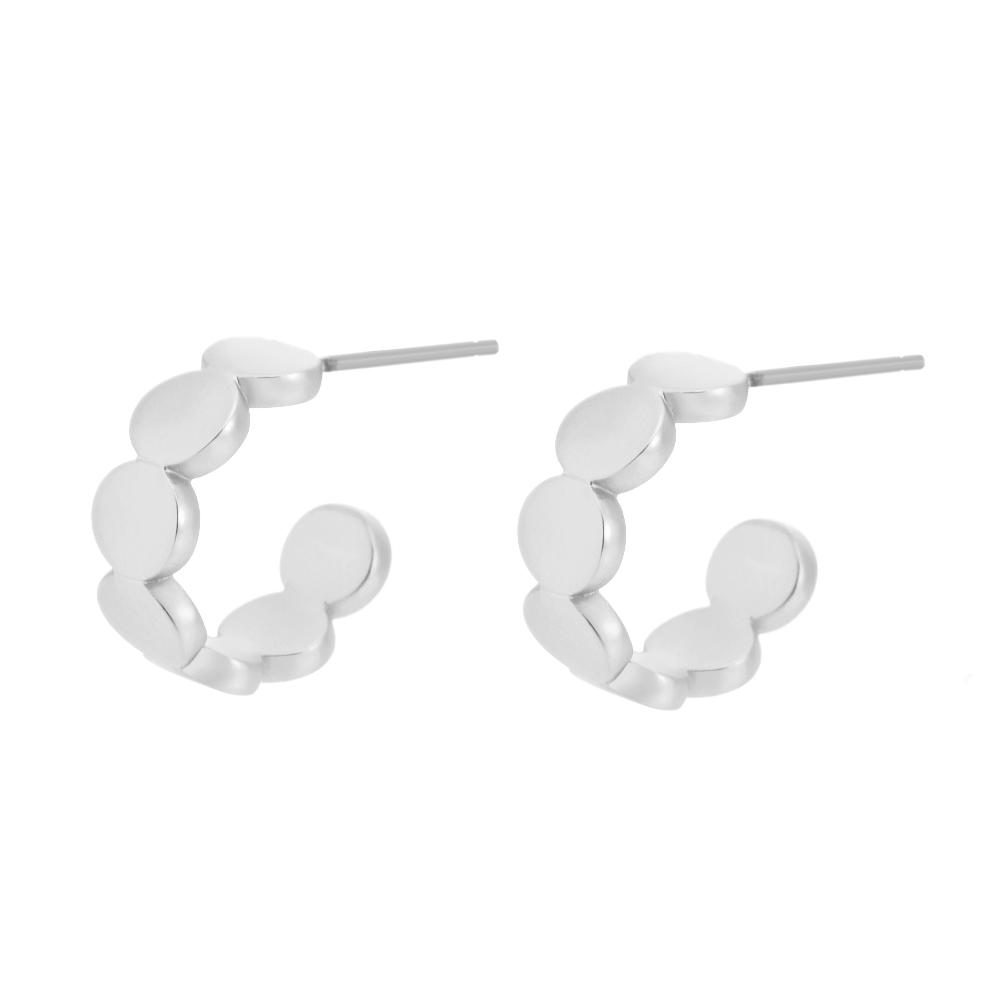 sence copenhagen Tiny Dotti Hoops - Matt silver plated studs
