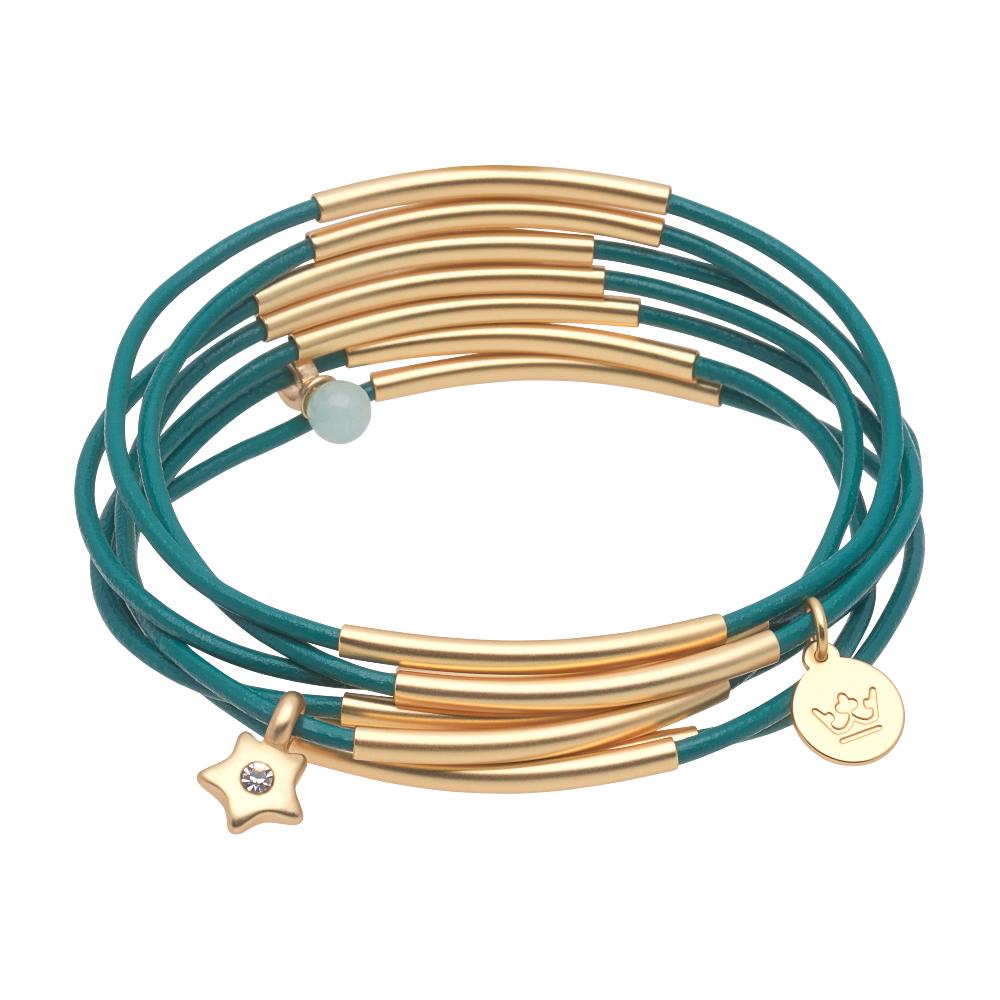 sence copenhagen Urban Gypsy bracelets tidepool petrol matt gold plated