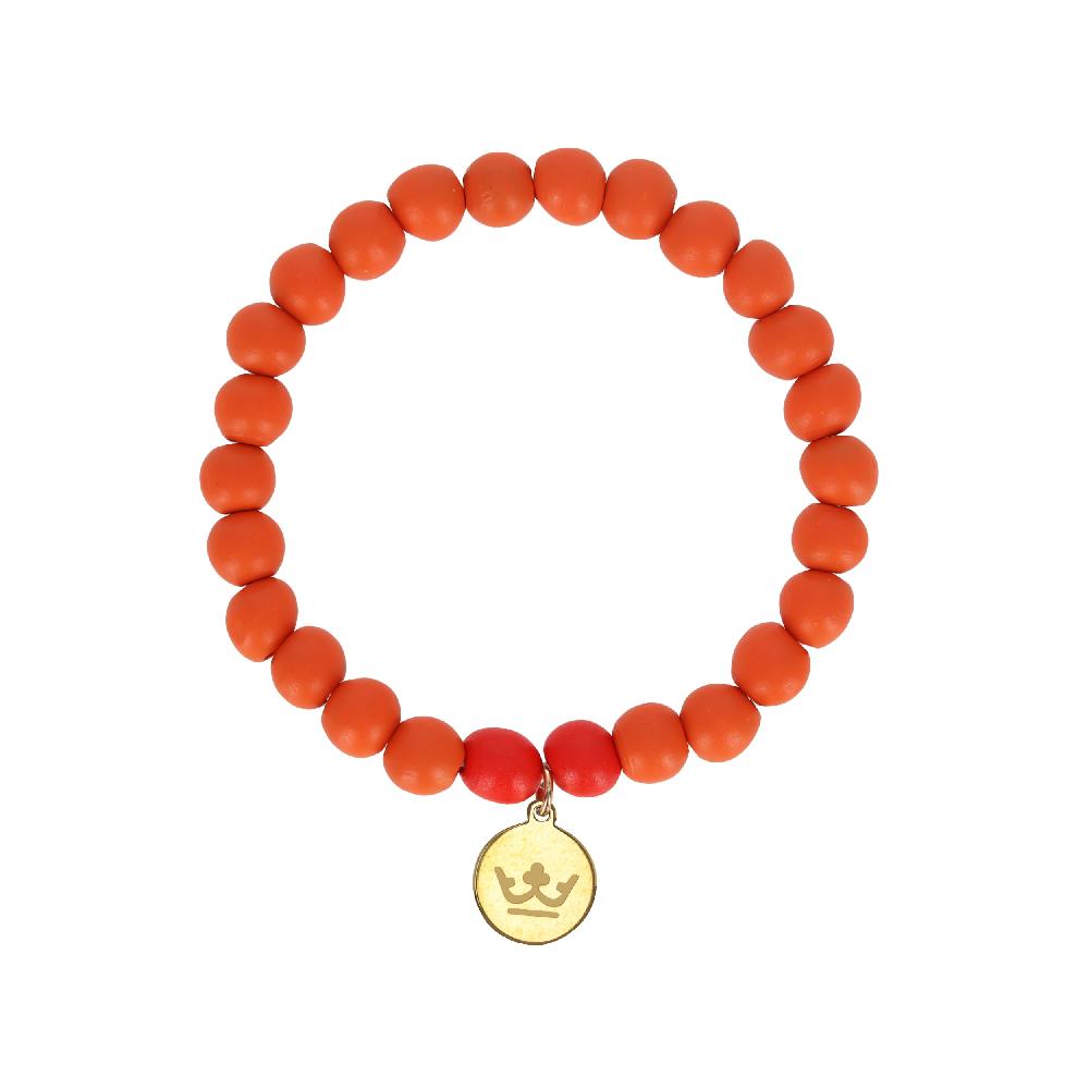 sence copenhagen Woodmood bracelet orange red matt gold