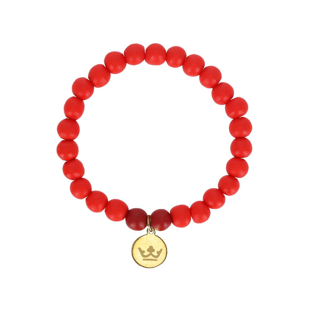 sence copenhagen Woodmood bracelet red burgundy matt gold