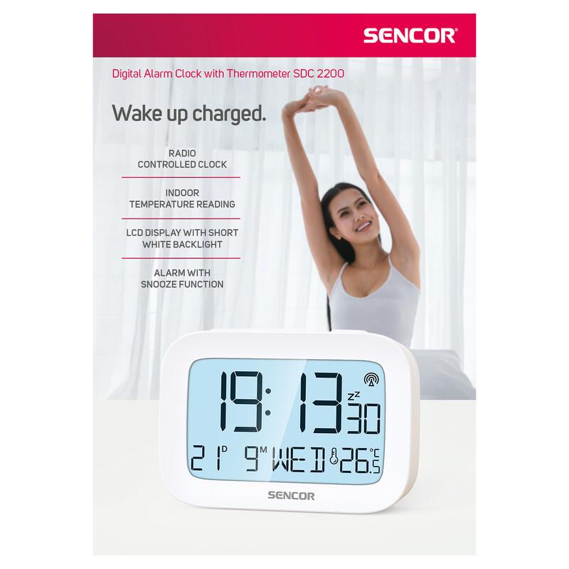 Sencor SDC 2200 Digital Alarm Clock With Thermometer