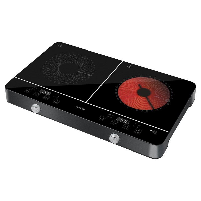 sencor SCP 4001BK Double induction & radiant cooktop