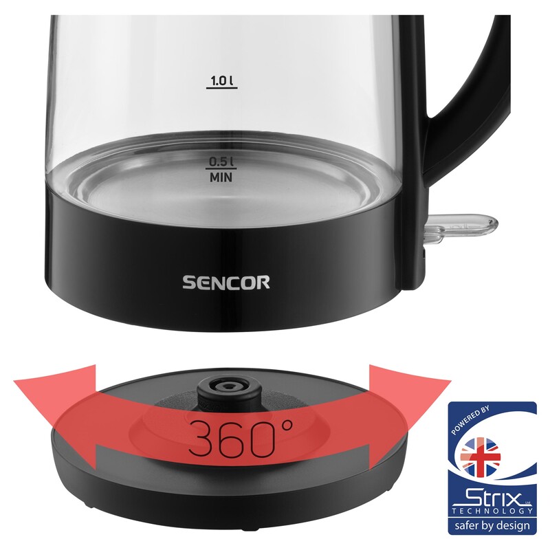 Sencor SWK 2711BK Electric Glass Kettle Dark Line