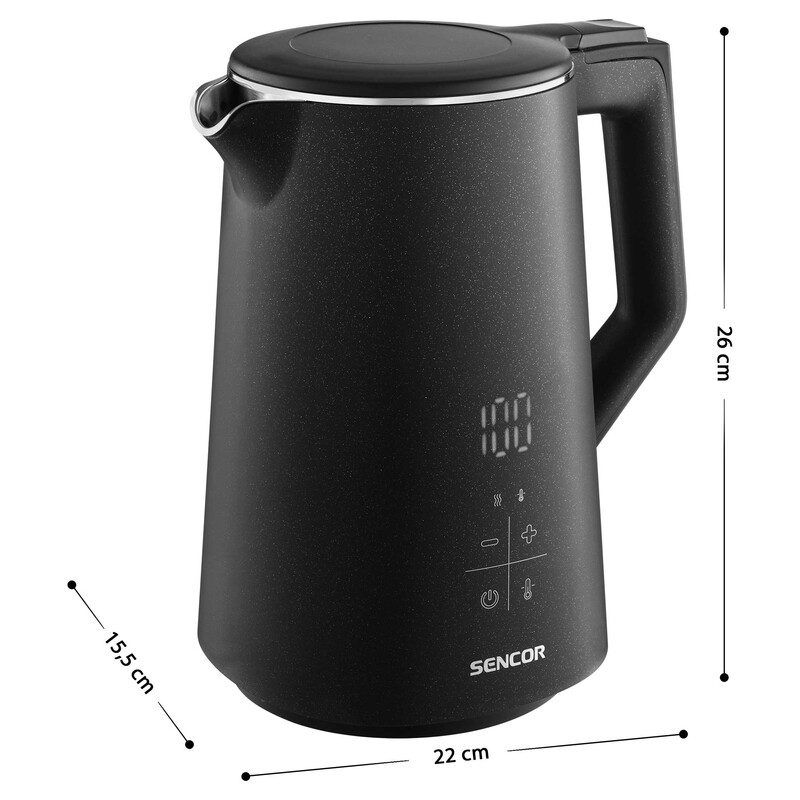 Sencor SWK 0600BK Dual Wall Variable Temperature Electric Kettle