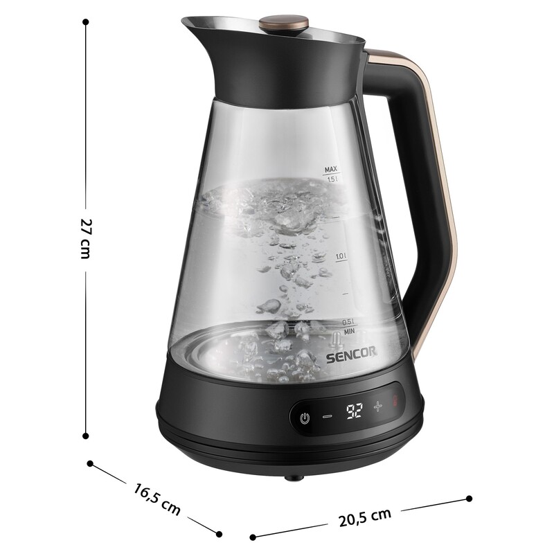 Sencor SWK 1595BK Glass Variable Temperature Electric Kettle