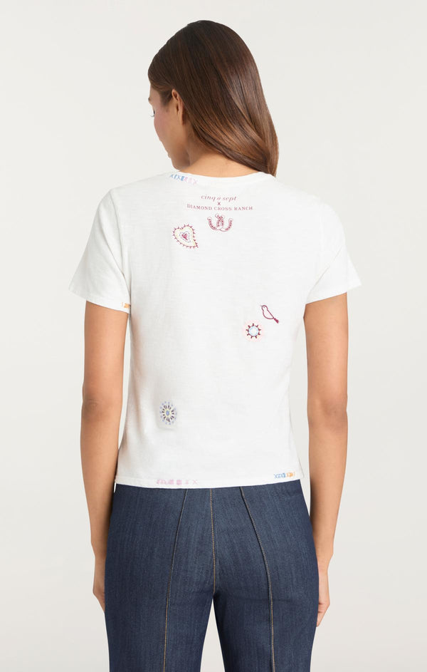 Sept Cinq Bespoke Aint My First Rodeo Shrunken Tee Knit Top