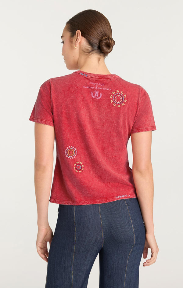 Sept Cinq Bespoke Cowgirls Do It Better Shrunken Tee Knit Top