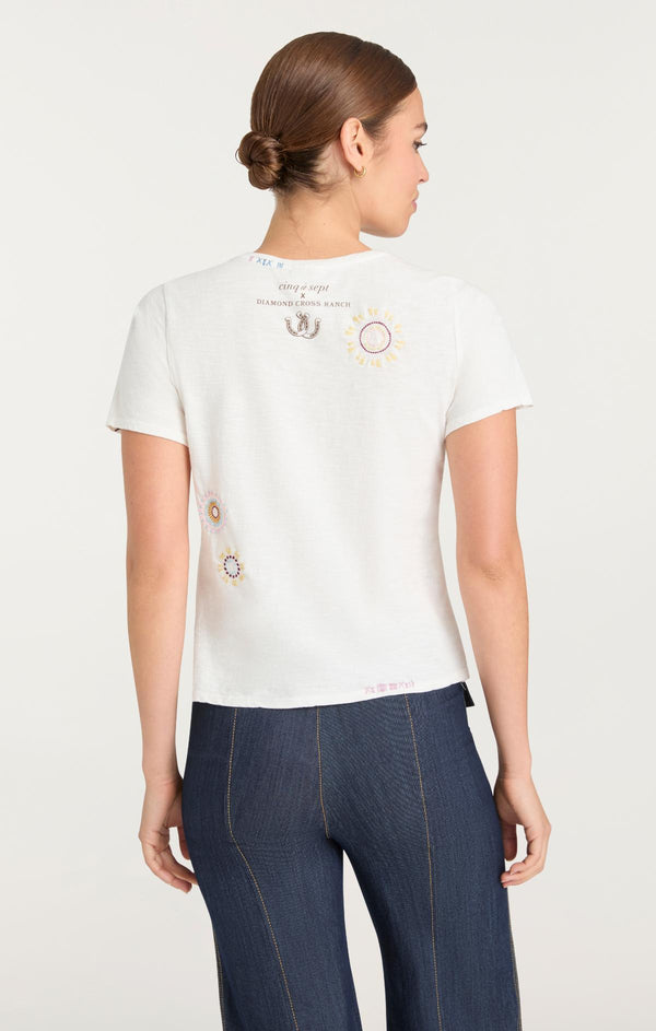 Sept Cinq Bespoke Cowgirls Do It Better Shrunken Tee Knit Top