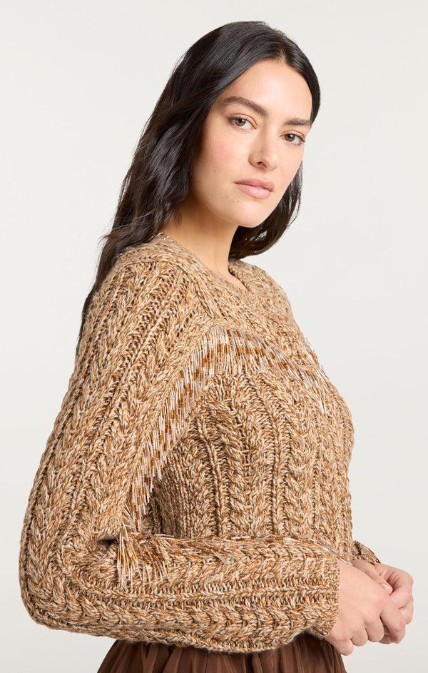 Sept Cinq Bugle Fringe Lisabeth Cardigan Sweater Knits