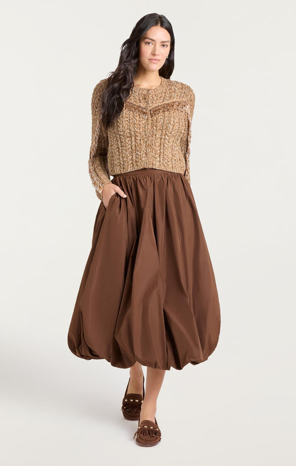 Sept Cinq Bugle Fringe Lisabeth Cardigan Sweater Knits