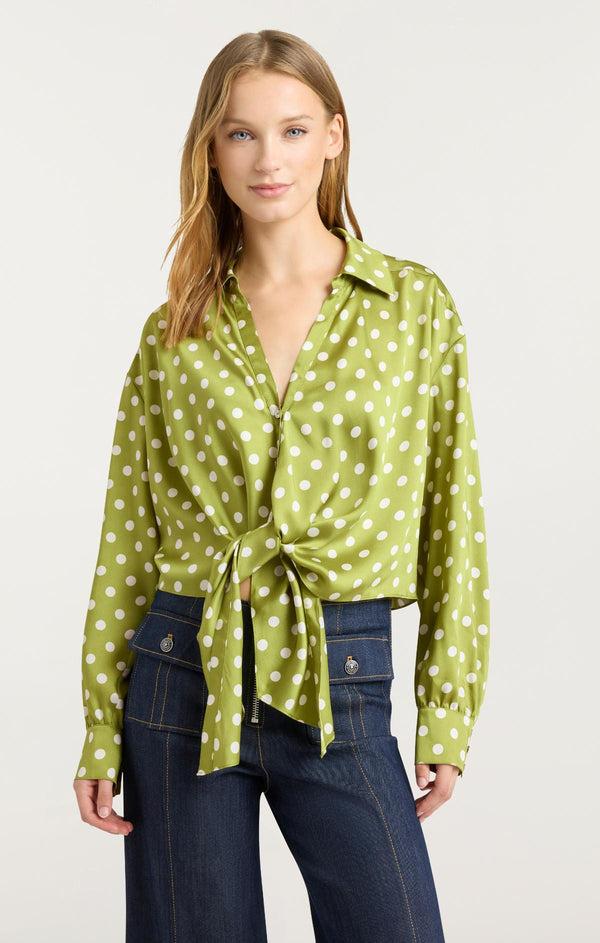 Sept Cinq Camille Polka Dot Marianna Top Woven Tops