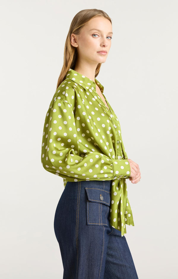 Sept Cinq Camille Polka Dot Marianna Top Woven Tops