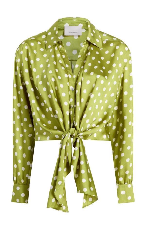 sept cinq Camille Polka Dot Marianna Top Woven Tops