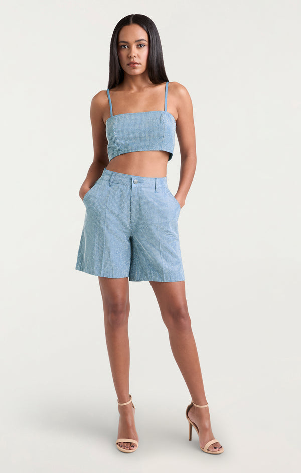 Sept Cinq Chambray Heatset Nikki Jean Top Woven Tops