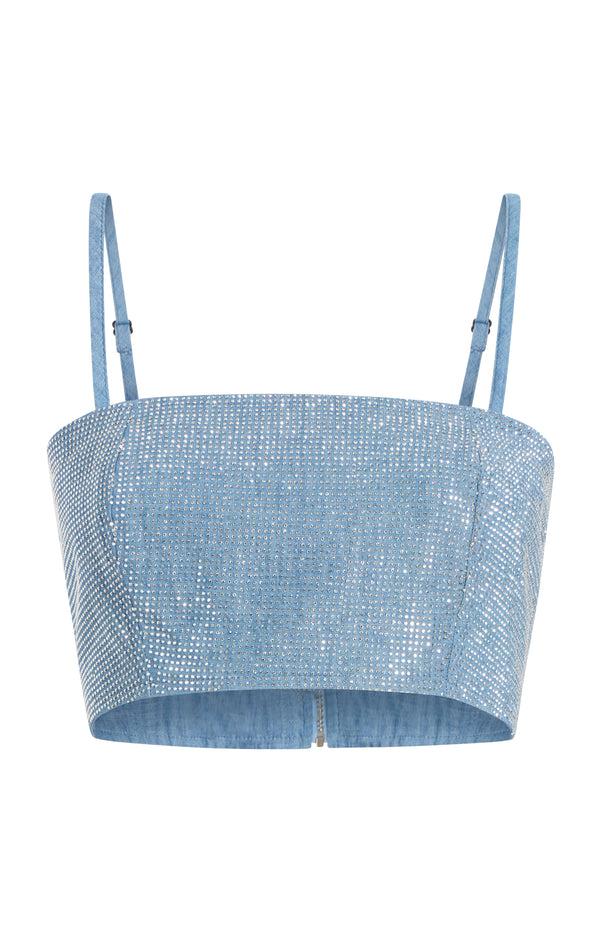 sept cinq Chambray Heatset Nikki Jean Top Woven Tops