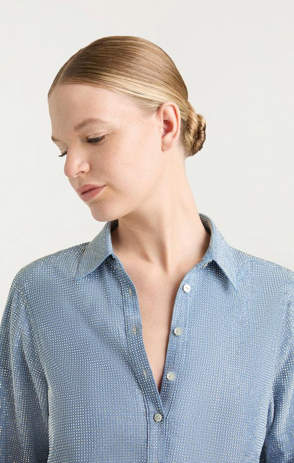 Sept Cinq Chambray Heatset Patricia Jean Top Woven Tops