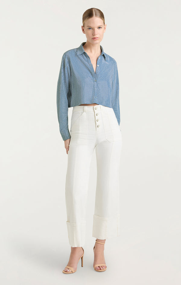 Sept Cinq Chambray Heatset Patricia Jean Top Woven Tops