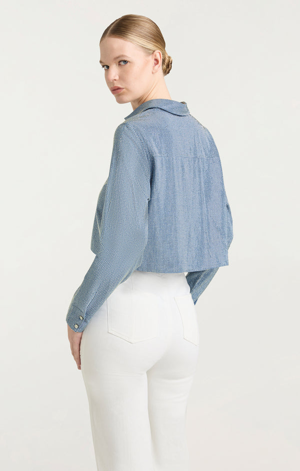 Sept Cinq Chambray Heatset Patricia Jean Top Woven Tops