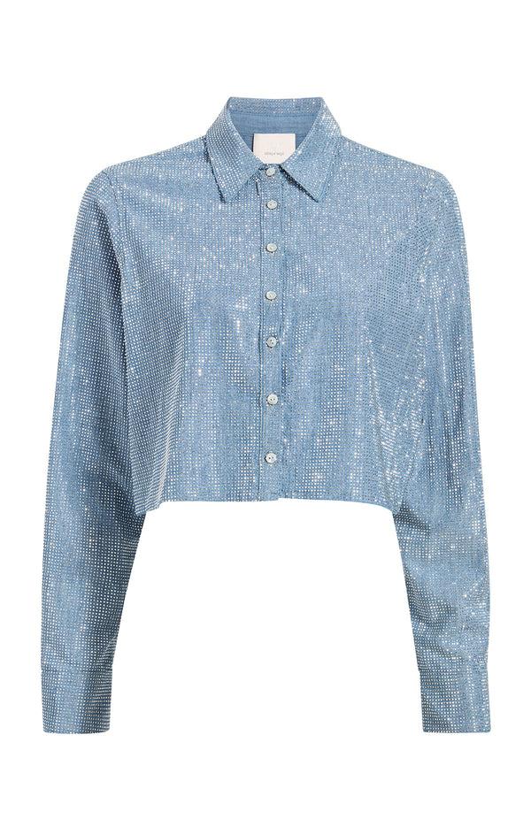 sept cinq Chambray Heatset Patricia Jean Top Woven Tops