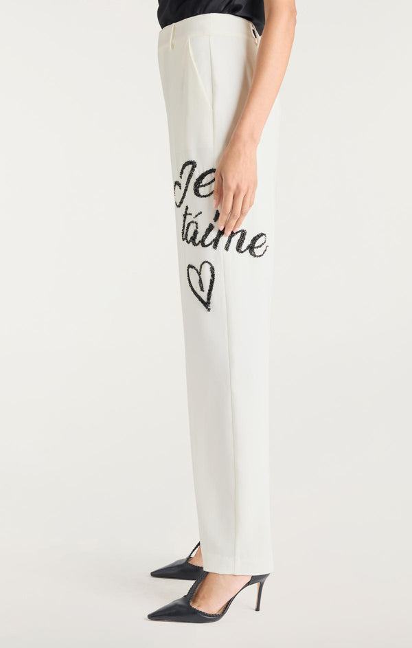 Sept Cinq Crushed Sequin Loveletter Collins Pant Pants