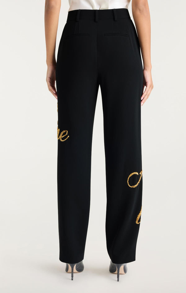 Sept Cinq Crushed Sequin Loveletter Collins Pant Pants